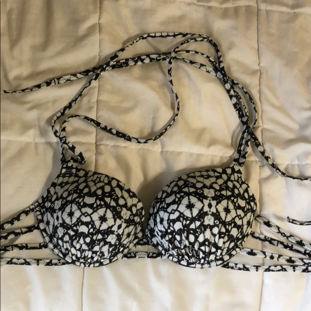 Black and white swimsuit top